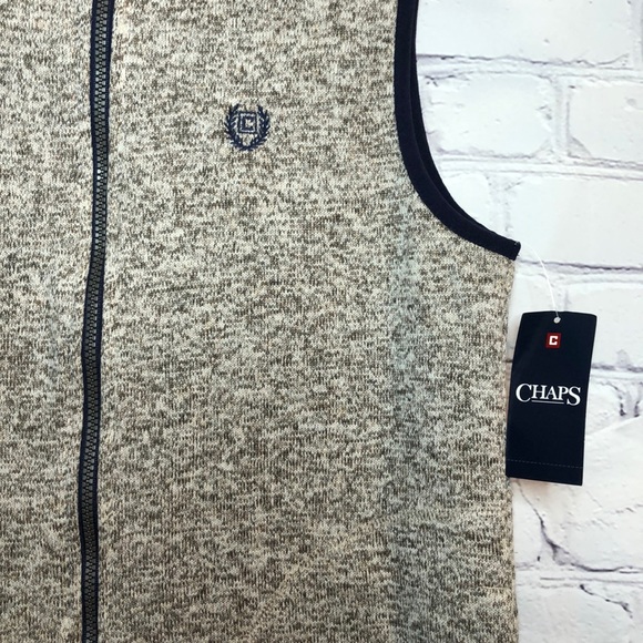 NWT Boy’s Large CHAPS Heather Gray Full Zip Vest - Picture 3 of 11